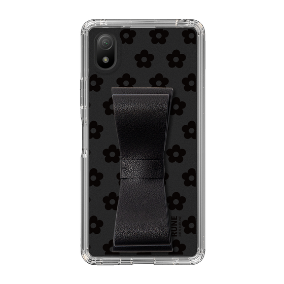 Slim Protection Case - STAND & RING RIBBON Black［ Rune Naito - RUNE Flower - Black ］