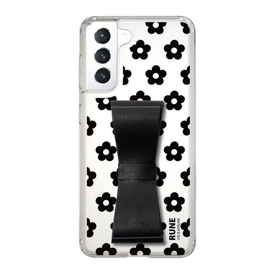 Slim Protection Case - STAND & RING RIBBON Black［ Rune Naito - RUNE Flower - Black ］