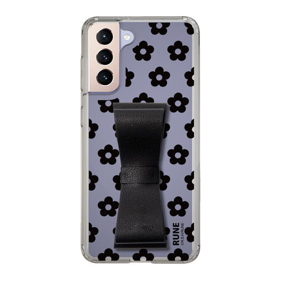 Slim Protection Case - STAND & RING RIBBON Black［ Rune Naito - RUNE Flower - Black ］