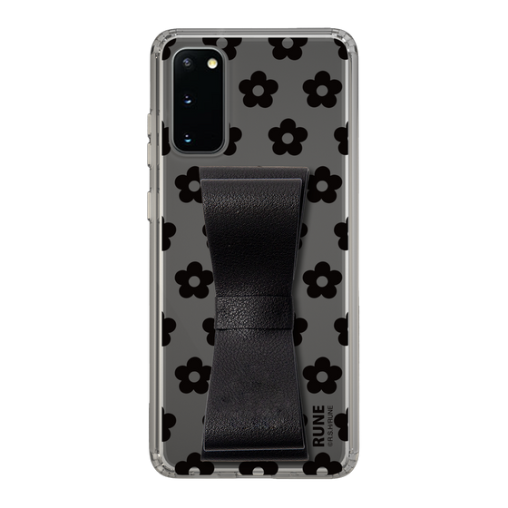 Slim Protection Case - STAND & RING RIBBON Black［ Rune Naito - RUNE Flower - Black ］