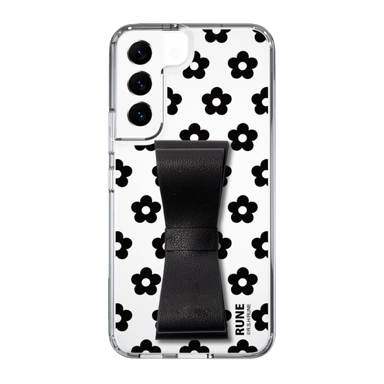 Slim Protection Case - STAND & RING RIBBON Black［ Rune Naito - RUNE Flower - Black ］