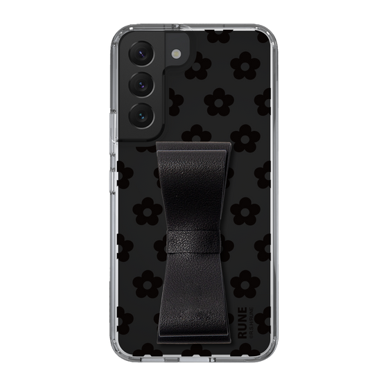 Slim Protection Case - STAND & RING RIBBON Black［ Rune Naito - RUNE Flower - Black ］
