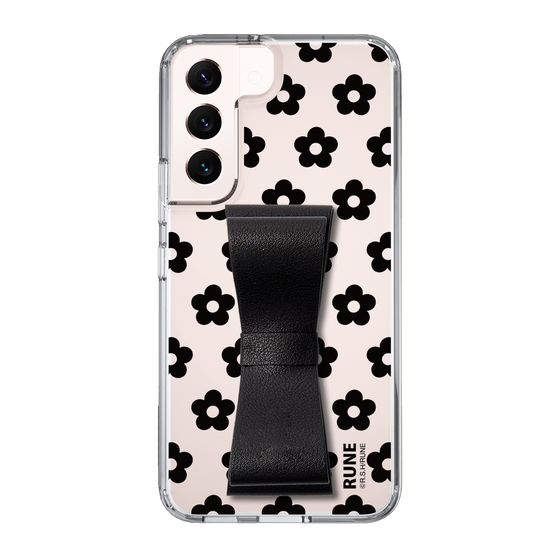 Slim Protection Case - STAND & RING RIBBON Black［ Rune Naito - RUNE Flower - Black ］