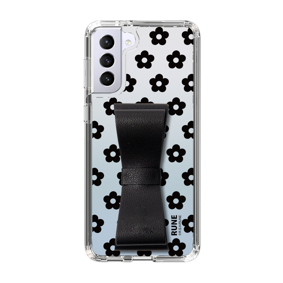 Slim Protection Case - STAND & RING RIBBON Black［ Rune Naito - RUNE Flower - Black ］