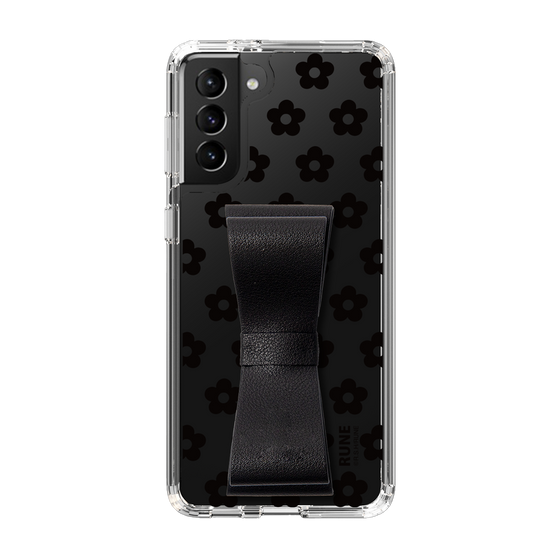 Slim Protection Case - STAND & RING RIBBON Black［ Rune Naito - RUNE Flower - Black ］