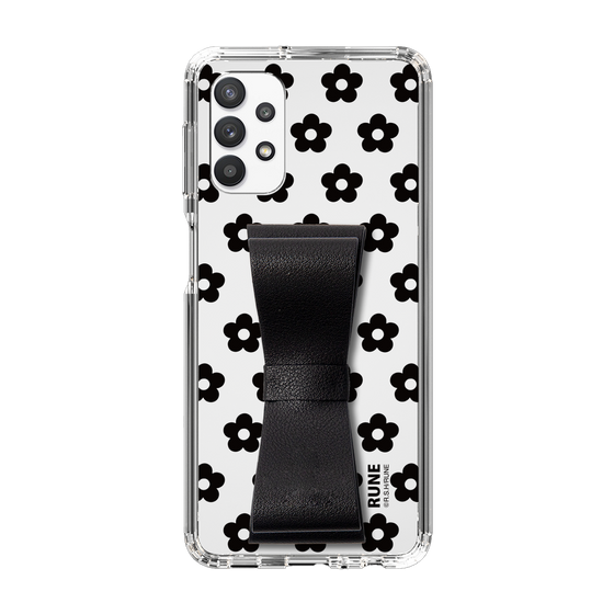 Slim Protection Case - STAND & RING RIBBON Black［ Rune Naito - RUNE Flower - Black ］