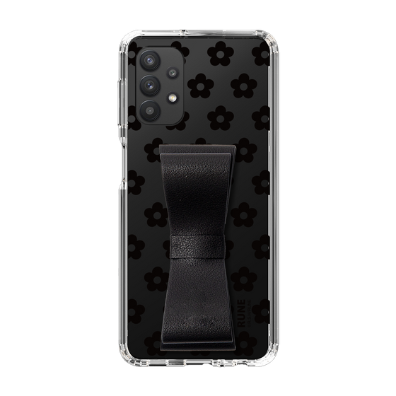 Slim Protection Case - STAND & RING RIBBON Black［ Rune Naito - RUNE Flower - Black ］