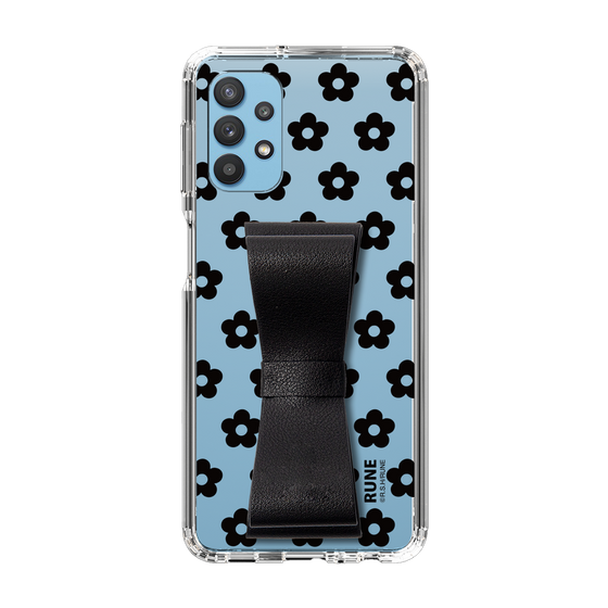 Slim Protection Case - STAND & RING RIBBON Black［ Rune Naito - RUNE Flower - Black ］