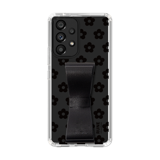 Slim Protection Case - STAND & RING RIBBON Black［ Rune Naito - RUNE Flower - Black ］