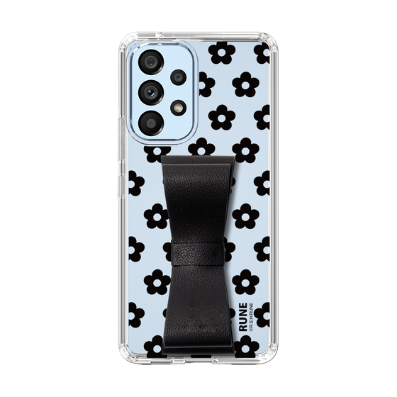 Slim Protection Case - STAND & RING RIBBON Black［ Rune Naito - RUNE Flower - Black ］