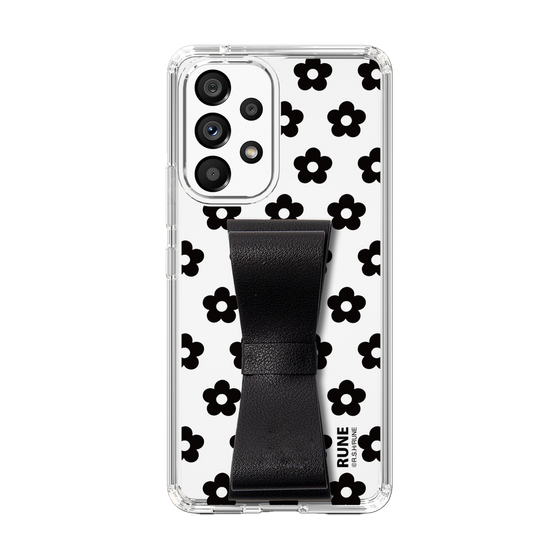 Slim Protection Case - STAND & RING RIBBON Black［ Rune Naito - RUNE Flower - Black ］