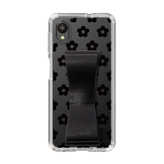 Slim Protection Case - STAND & RING RIBBON Black［ Rune Naito - RUNE Flower - Black ］