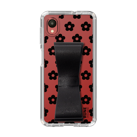 Slim Protection Case - STAND & RING RIBBON Black［ Rune Naito - RUNE Flower - Black ］