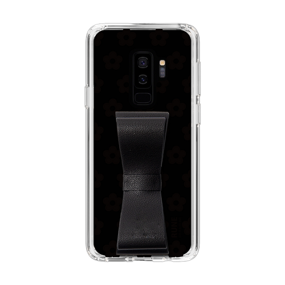 Slim Protection Case - STAND & RING RIBBON Black［ Rune Naito - RUNE Flower - Black ］