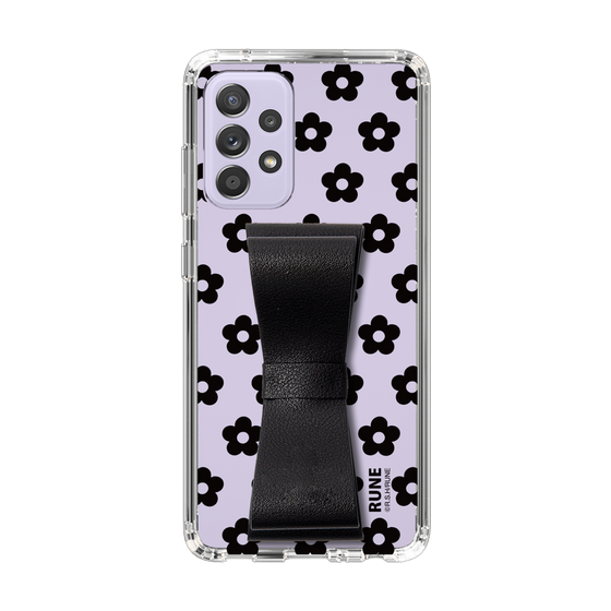 Slim Protection Case - STAND & RING RIBBON Black［ Rune Naito - RUNE Flower - Black ］
