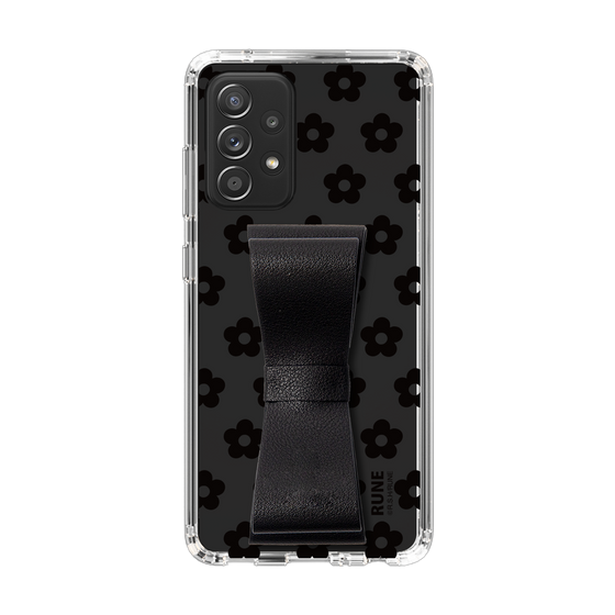 Slim Protection Case - STAND & RING RIBBON Black［ Rune Naito - RUNE Flower - Black ］