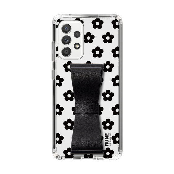 Slim Protection Case - STAND & RING RIBBON Black［ Rune Naito - RUNE Flower - Black ］