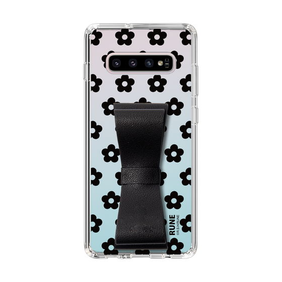 Slim Protection Case - STAND & RING RIBBON Black［ Rune Naito - RUNE Flower - Black ］
