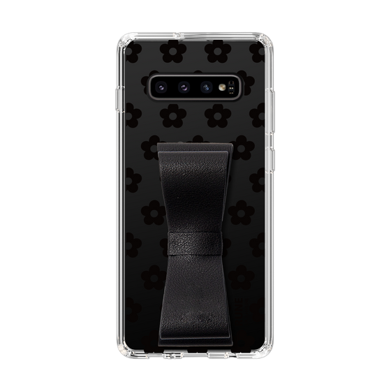 Slim Protection Case - STAND & RING RIBBON Black［ Rune Naito - RUNE Flower - Black ］