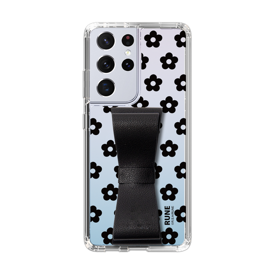 Slim Protection Case - STAND & RING RIBBON Black［ Rune Naito - RUNE Flower - Black ］
