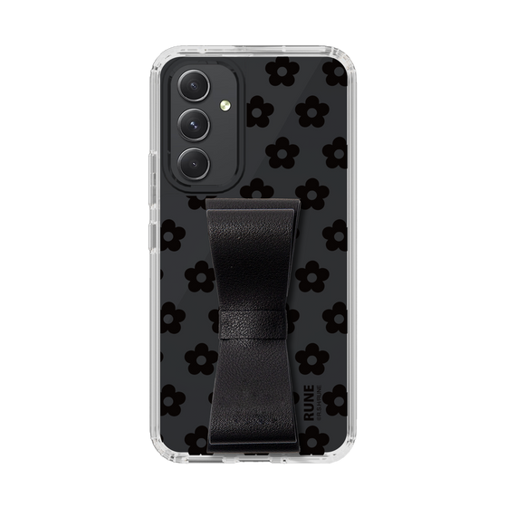 Slim Protection Case - STAND & RING RIBBON Black［ Rune Naito - RUNE Flower - Black ］