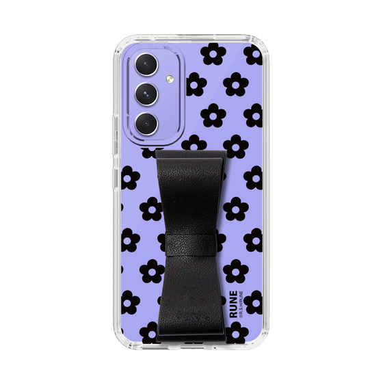 Slim Protection Case - STAND & RING RIBBON Black［ Rune Naito - RUNE Flower - Black ］