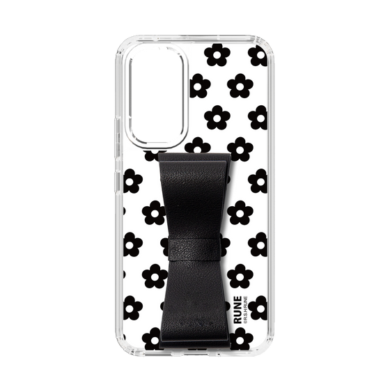 Slim Protection Case - STAND & RING RIBBON Black［ Rune Naito - RUNE Flower - Black ］