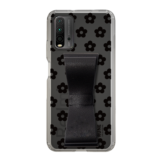 Slim Protection Case - STAND & RING RIBBON Black［ Rune Naito - RUNE Flower - Black ］
