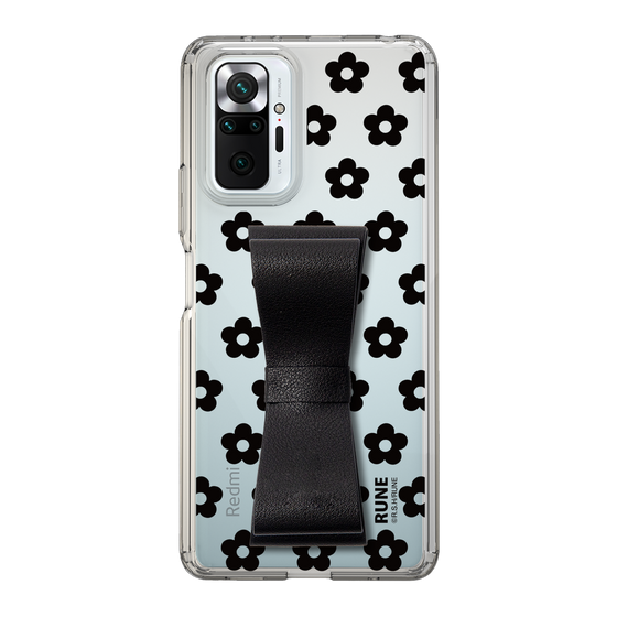Slim Protection Case - STAND & RING RIBBON Black［ Rune Naito - RUNE Flower - Black ］