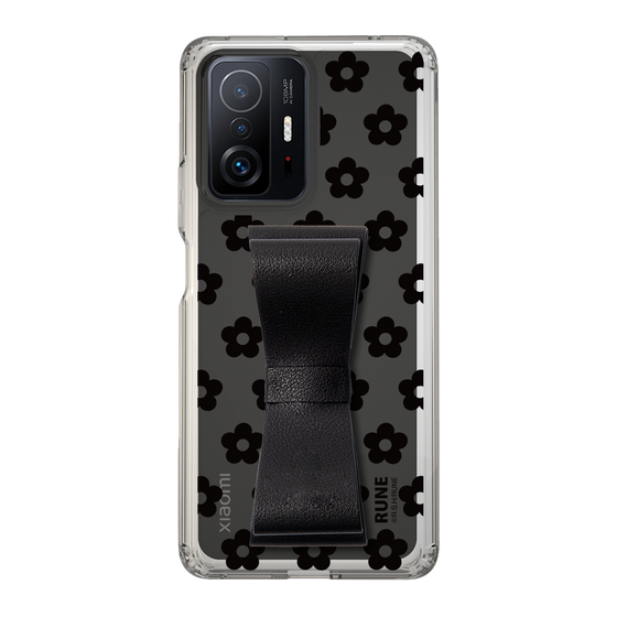 Slim Protection Case - STAND & RING RIBBON Black［ Rune Naito - RUNE Flower - Black ］