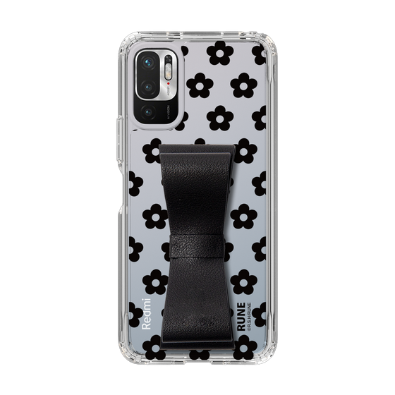Slim Protection Case - STAND & RING RIBBON Black［ Rune Naito - RUNE Flower - Black ］