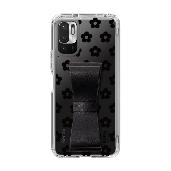 Slim Protection Case - STAND & RING RIBBON Black［ Rune Naito - RUNE Flower - Black ］