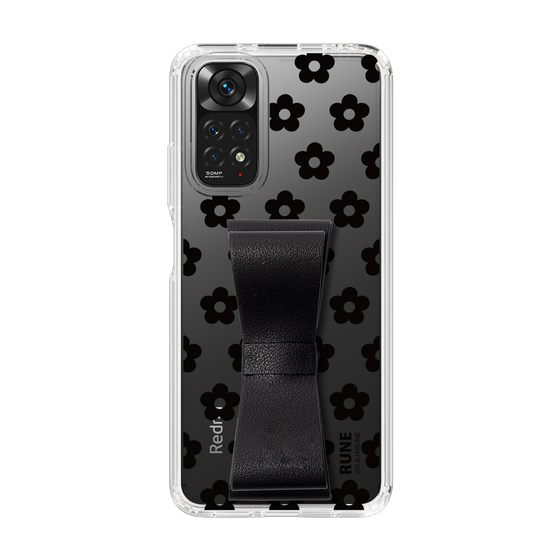 Slim Protection Case - STAND & RING RIBBON Black［ Rune Naito - RUNE Flower - Black ］