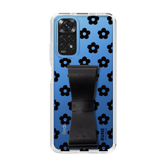 Slim Protection Case - STAND & RING RIBBON Black［ Rune Naito - RUNE Flower - Black ］