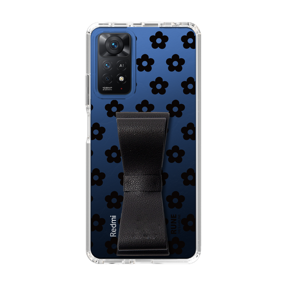 Slim Protection Case - STAND & RING RIBBON Black［ Rune Naito - RUNE Flower - Black ］