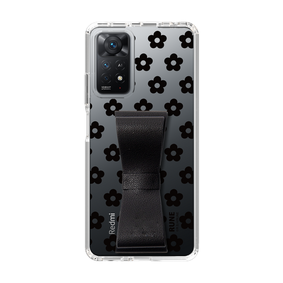 Slim Protection Case - STAND & RING RIBBON Black［ Rune Naito - RUNE Flower - Black ］