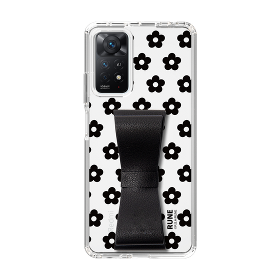 Slim Protection Case - STAND & RING RIBBON Black［ Rune Naito - RUNE Flower - Black ］