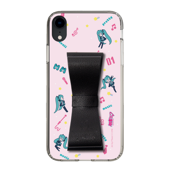 Slim Protection Case - STAND & RING RIBBON Black［ HATSUNE MIKU - Ribbon - Instrumental - Pink ］