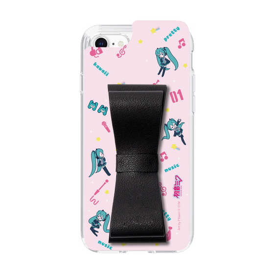 Slim Protection Case - STAND & RING RIBBON Black［ HATSUNE MIKU - Ribbon - Instrumental - Pink ］