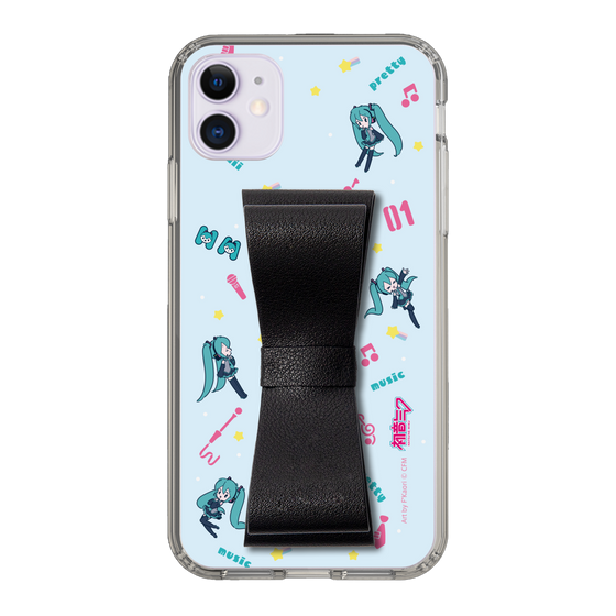 Slim Protection Case - STAND & RING RIBBON Black［ HATSUNE MIKU - Ribbon - Instrumental - Blue ］