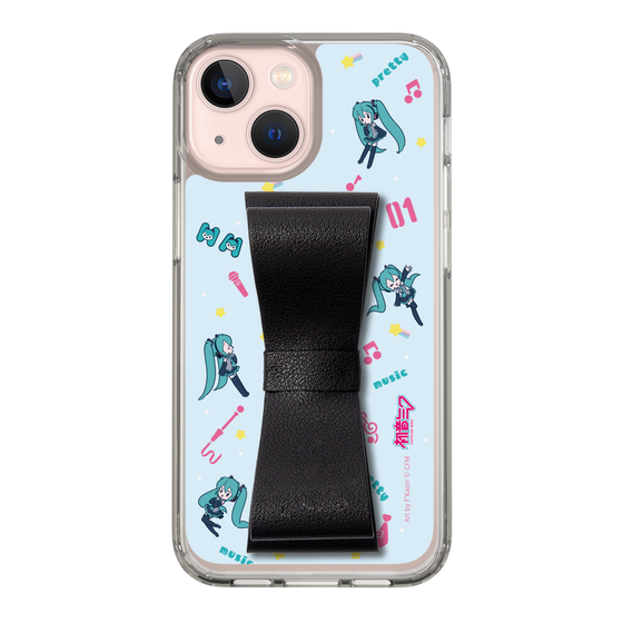 Slim Protection Case - STAND & RING RIBBON Black［ HATSUNE MIKU - Ribbon - Instrumental - Blue ］