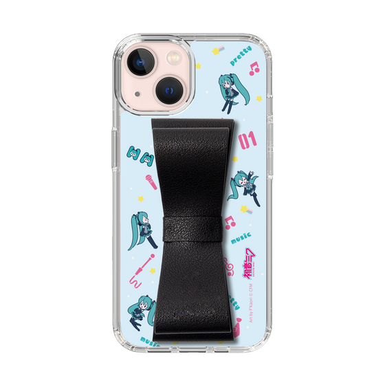 Slim Protection Case - STAND & RING RIBBON Black［ HATSUNE MIKU - Ribbon - Instrumental - Blue ］