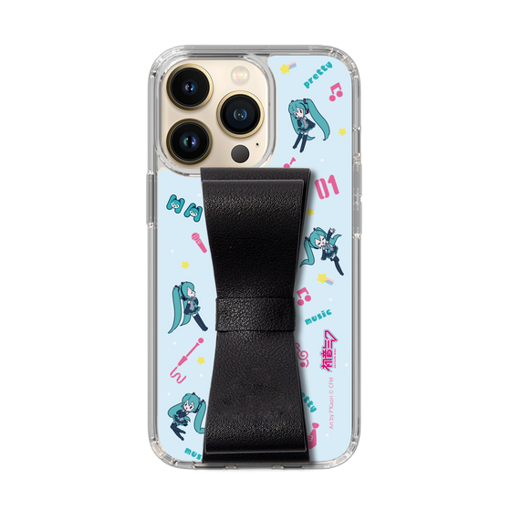 Slim Protection Case - STAND & RING RIBBON Black［ HATSUNE MIKU - Ribbon - Instrumental - Blue ］