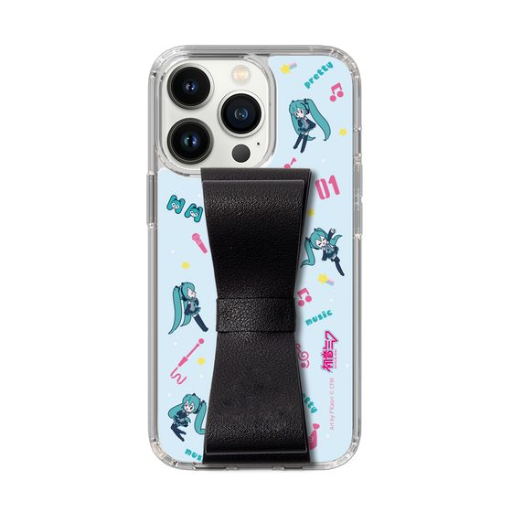 Slim Protection Case - STAND & RING RIBBON Black［ HATSUNE MIKU - Ribbon - Instrumental - Blue ］