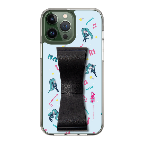 Slim Protection Case - STAND & RING RIBBON Black［ HATSUNE MIKU - Ribbon - Instrumental - Blue ］