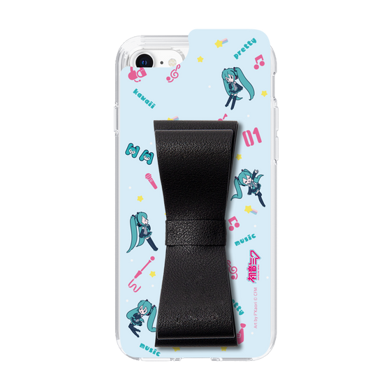 Slim Protection Case - STAND & RING RIBBON Black［ HATSUNE MIKU - Ribbon - Instrumental - Blue ］