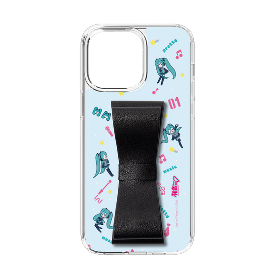 Slim Protection Case - STAND & RING RIBBON Black［ HATSUNE MIKU - Ribbon - Instrumental - Blue ］