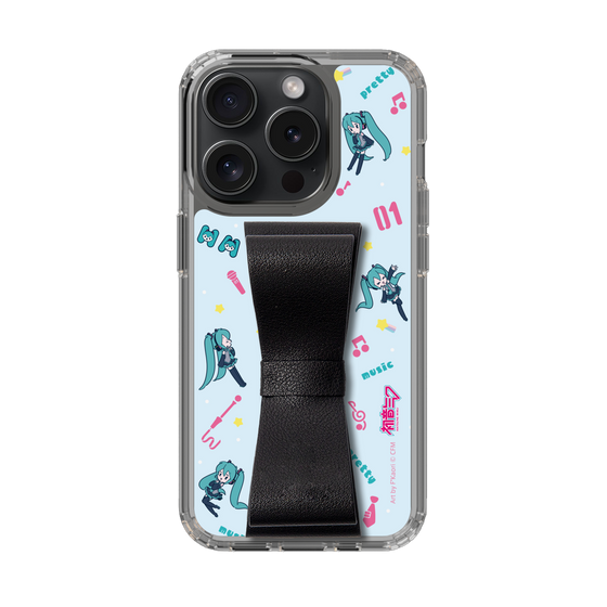 Slim Protection Case - STAND & RING RIBBON Black［ HATSUNE MIKU - Ribbon - Instrumental - Blue ］