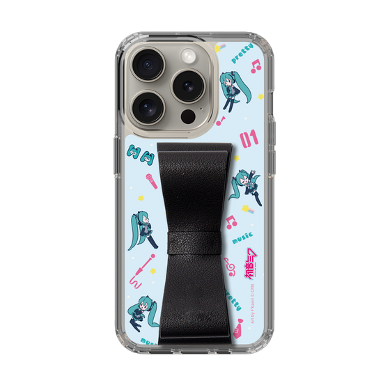 Slim Protection Case - STAND & RING RIBBON Black［ HATSUNE MIKU - Ribbon - Instrumental - Blue ］