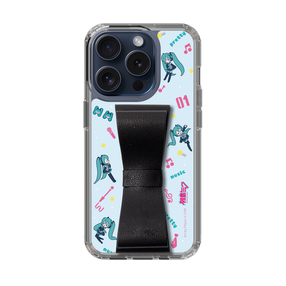 Slim Protection Case - STAND & RING RIBBON Black［ HATSUNE MIKU - Ribbon - Instrumental - Blue ］